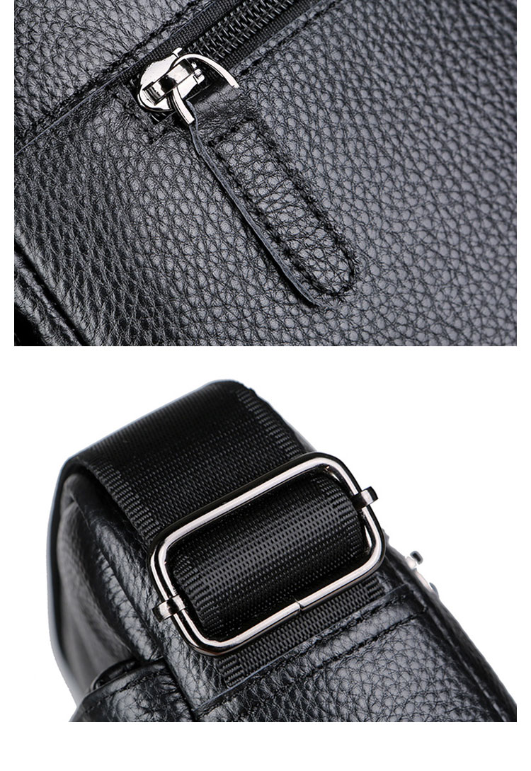 Whatna  ワンショルダーバッグ メンズかばん 牛革 斜めがけボディ胸バッグ 肩掛けバッグメッセンジャーバッグ ビジネスシンプル カジュアル ワンショルダーボディバッグ 2室仕様  厚手 レザー 本 革 縦型 横型  B5 A4 ipad10.5収納可-11