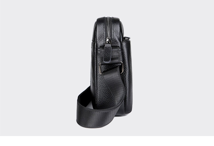 Whatna  ワンショルダーバッグ メンズかばん 牛革 斜めがけボディ胸バッグ 肩掛けバッグメッセンジャーバッグ ビジネスシンプル カジュアル ワンショルダーボディバッグ 2室仕様  厚手 レザー 本 革 縦型 横型  B5 A4 ipad10.5収納可-3