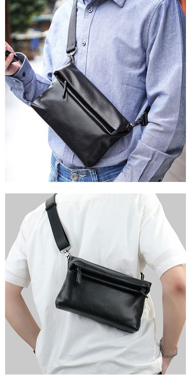 Whatna  ワンショルダーバッグ メンズ  ボディバッグ 斜め掛けバッグ 胸バッグ セカンド バッグ 手提げ バッグ 手持ちバッグメッセンジャーバッグ PUレザー フォーマル 結婚式 葬式 冠婚葬祭 バッグパーティー バッグ-10