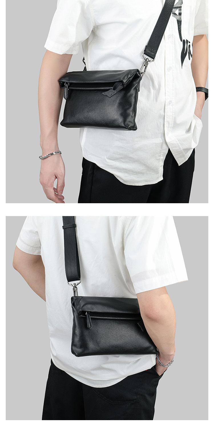 Whatna  ワンショルダーバッグ メンズ  ボディバッグ 斜め掛けバッグ 胸バッグ セカンド バッグ 手提げ バッグ 手持ちバッグメッセンジャーバッグ PUレザー フォーマル 結婚式 葬式 冠婚葬祭 バッグパーティー バッグ-11