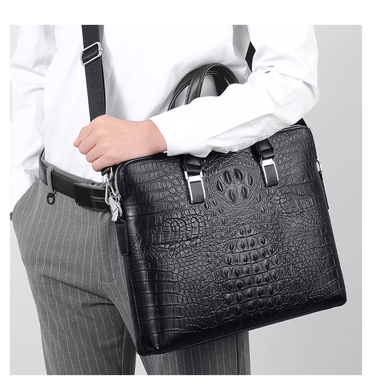 Whatna ビジネスバッグ メンズ ショルダーバッグ 手提げバッグ ブリーフケース リクルートバッグ 2室仕切 厚 手puレザー大 15センチPC A4 収納可 仕事 出張 旅行 通学 通勤 就活 バッグ肩掛けバッグ プレゼント男性-7