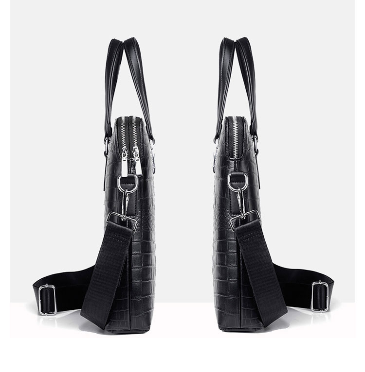 Whatna ビジネスバッグ メンズ ショルダーバッグ 手提げバッグ ブリーフケース リクルートバッグ 2室仕切 厚 手puレザー大 15センチPC A4 収納可 仕事 出張 旅行 通学 通勤 就活 バッグ肩掛けバッグ プレゼント男性-2