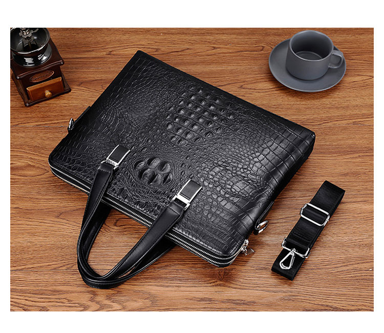 Whatna ビジネスバッグ メンズ ショルダーバッグ 手提げバッグ ブリーフケース リクルートバッグ 2室仕切 厚 手puレザー大 15センチPC A4 収納可 仕事 出張 旅行 通学 通勤 就活 バッグ肩掛けバッグ プレゼント男性-4