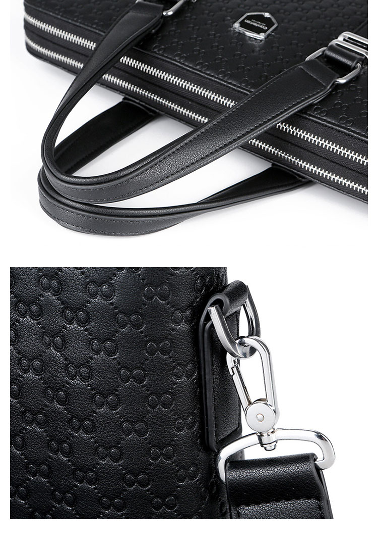 Whatna ビジネスバッグ メンズ ショルダーバッグ 手提げバッグ ブリーフケース リクルートバッグ 2室仕切 厚 手puレザー大 １５センチPC A4 収納可 仕事 出張 旅行 通学 通勤 就活 バッグ肩掛けバッグ プレゼント男性-7