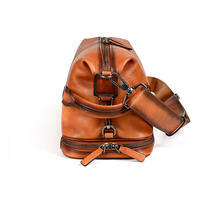 Whatna アンティーク風合い鞣し天 然 牛革ショルダーバッグ メンズ 3way 斜め掛け ボディーバッグ 肩掛け バッグ 胸バッグ カンドバッグ 小さい ブルファスナー pad 10.5 収納可 結婚式 バッグ ビジネス フォーマル 冠婚葬祭 バッグ-2