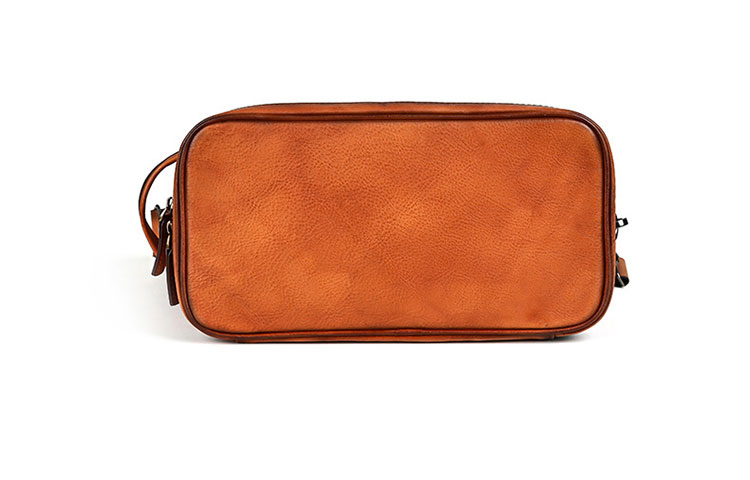 Whatna アンティーク風合い鞣し天 然 牛革ショルダーバッグ メンズ 3way 斜め掛け ボディーバッグ 肩掛け バッグ 胸バッグ カンドバッグ 小さい ブルファスナー pad 10.5 収納可 結婚式 バッグ ビジネス フォーマル 冠婚葬祭 バッグ-3