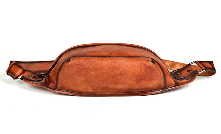 Whatna アンティーク風合い鞣し天 然 牛革 ワンショルダー メンズ ウエストポーチ ウエストバッグ  ミニショルダーバッグ 手作業で作 男女兼用 本革 斜めがけ ボディバッグ  斜め掛け 胸バッグ 15021-5