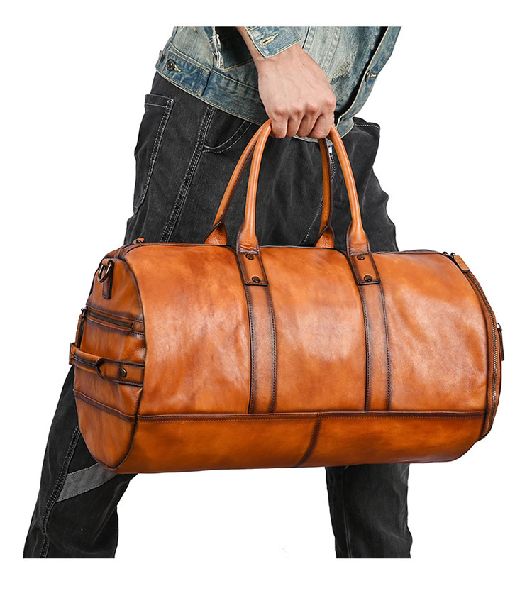 Whatna アンティーク風合い鞣し天 然 牛革 ビジネスバッグメンズ 2way ショルダー 手提げバッグブリーフケース17インチPC対応 旅行 出張 通勤 通学 就活 面接 バッグ かばん 男性用83006-9