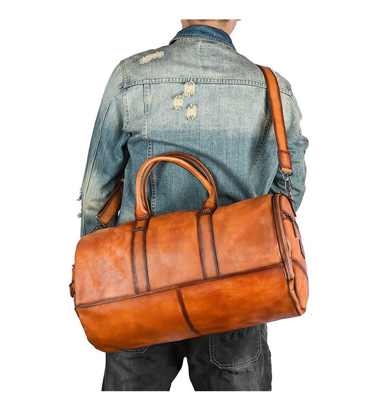 Whatna アンティーク風合い鞣し天 然 牛革 ビジネスバッグメンズ 2way ショルダー 手提げバッグブリーフケース17インチPC対応 旅行 出張 通勤 通学 就活 面接 バッグ かばん 男性用83006-8