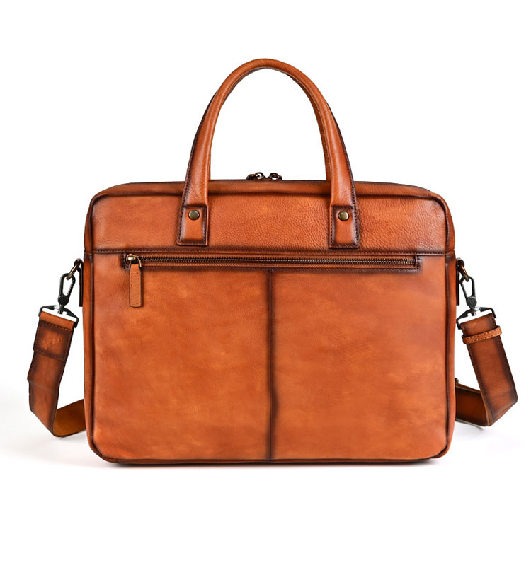 Whatna アンティーク風合い鞣し天 然 牛革 ビジネスバッグメンズ 2way ショルダー 手提げバッグブリーフケース15.6インチPC対応 旅行 出張 通勤 通学 就活 面接 バッグ かばん 男性用13783-2
