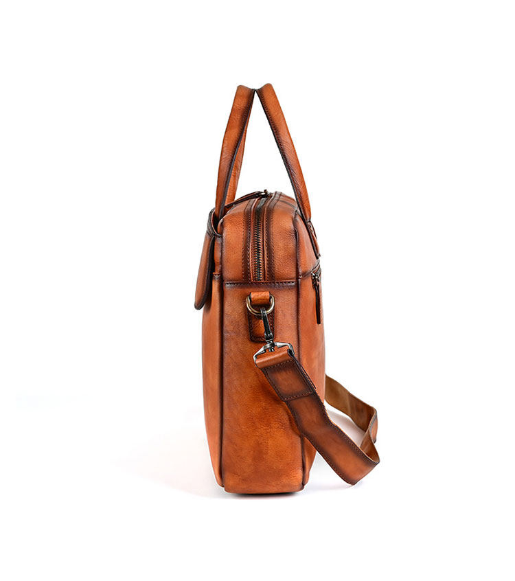 Whatna アンティーク風合い鞣し天 然 牛革 ビジネスバッグメンズ 2way ショルダー 手提げバッグブリーフケース15.6インチPC対応 旅行 出張 通勤 通学 就活 面接 バッグ かばん 男性用13783-3