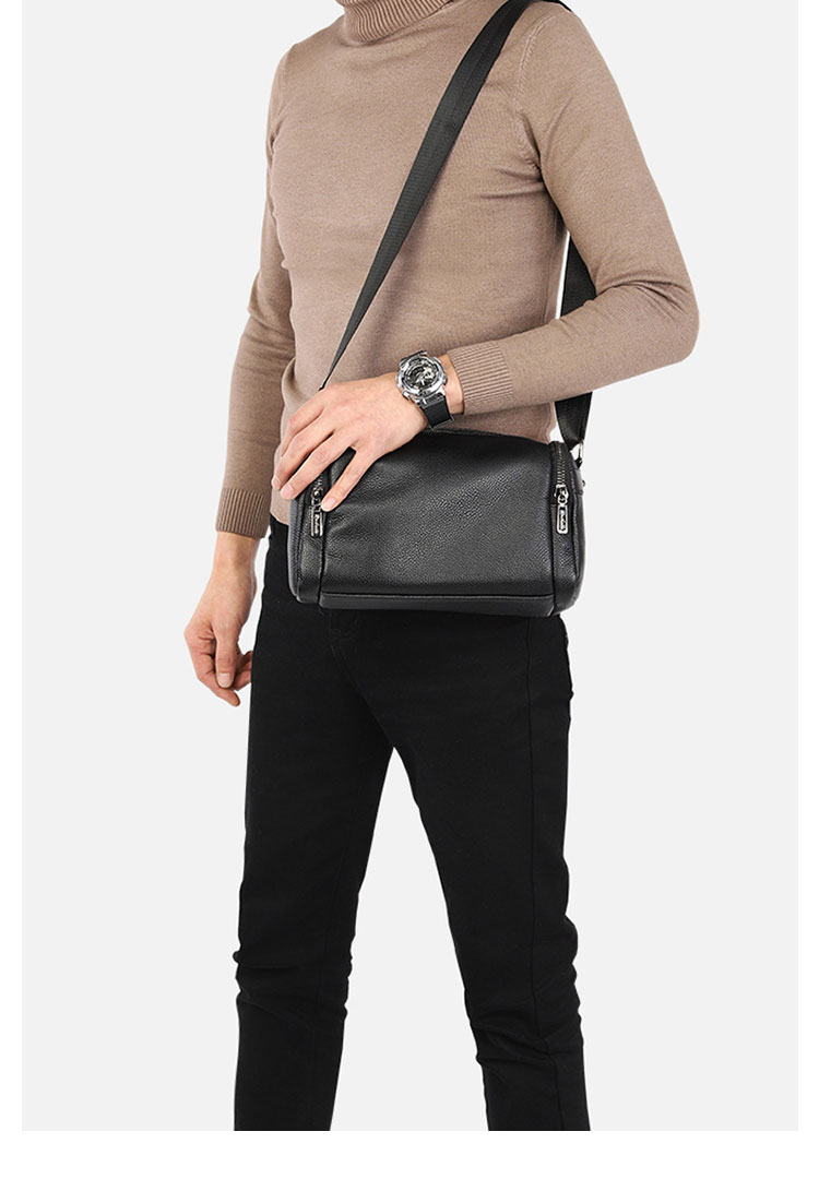 Whatna 天然 牛 革 ワンショルダーバッグ メンズ 斜め掛け ボディーバッグ 胸バッグ 本 革 小さめビジネスバッグ ipad 9.7収納可 肩掛け 通勤 通学 斜めがけバッグ メッセンジャーバッグ 防水 バッグ 自転車 かばん男性用-10