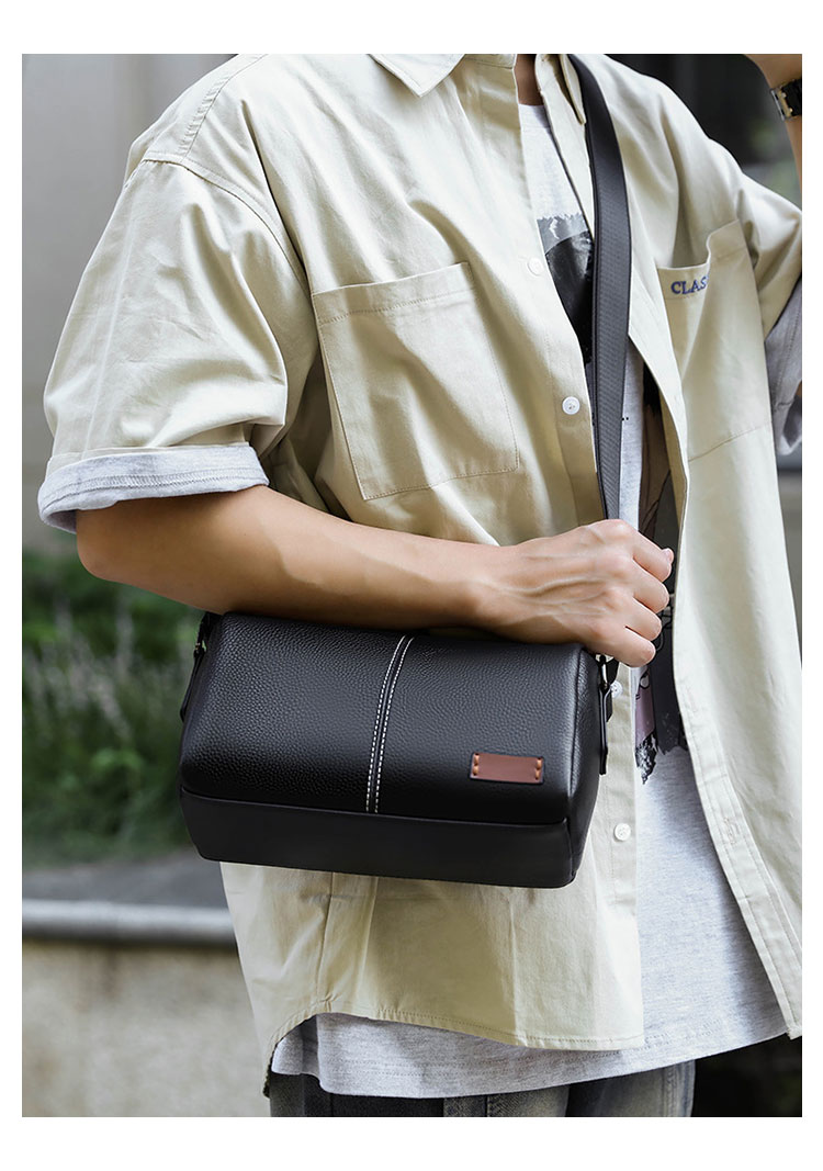 Whatna 天然 牛 革 ワンショルダーバッグ メンズ 斜め掛け ボディーバッグ 胸バッグ 本 革 小さめビジネスバッグ ipad Mini収納可 肩掛け 通勤 通学 斜めがけバッグ メッセンジャーバッグ 防水 バッグ 自転車 かばん男性用-10