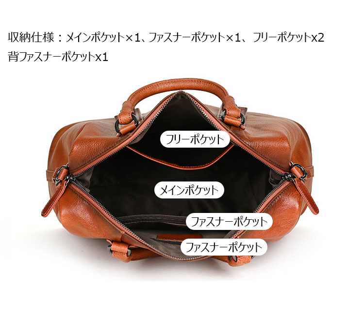 Whatna アンティーク風合い鞣し天 然 牛革 ビジネスバッグメンズ 2way ショルダー 手提げバッグブリーフケース ダブルファスナー 15インチPC収納可 旅行 出張 通勤 通学 就活 面接 バッグ かばん 男性用wx907-5