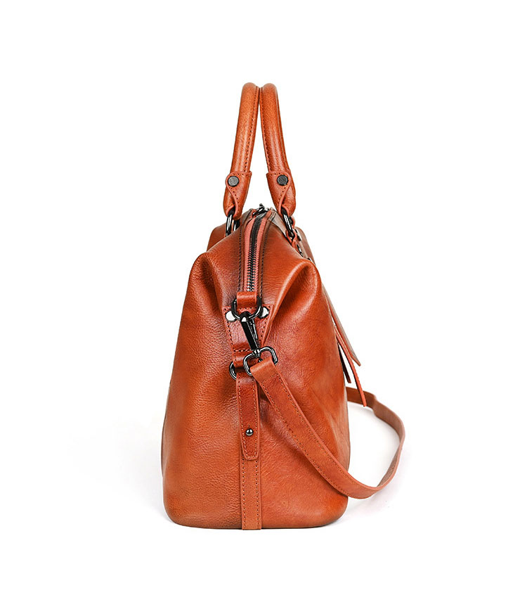 Whatna アンティーク風合い鞣し天 然 牛革 ビジネスバッグメンズ 2way ショルダー 手提げバッグブリーフケース ダブルファスナー 15インチPC収納可 旅行 出張 通勤 通学 就活 面接 バッグ かばん 男性用wx907-3