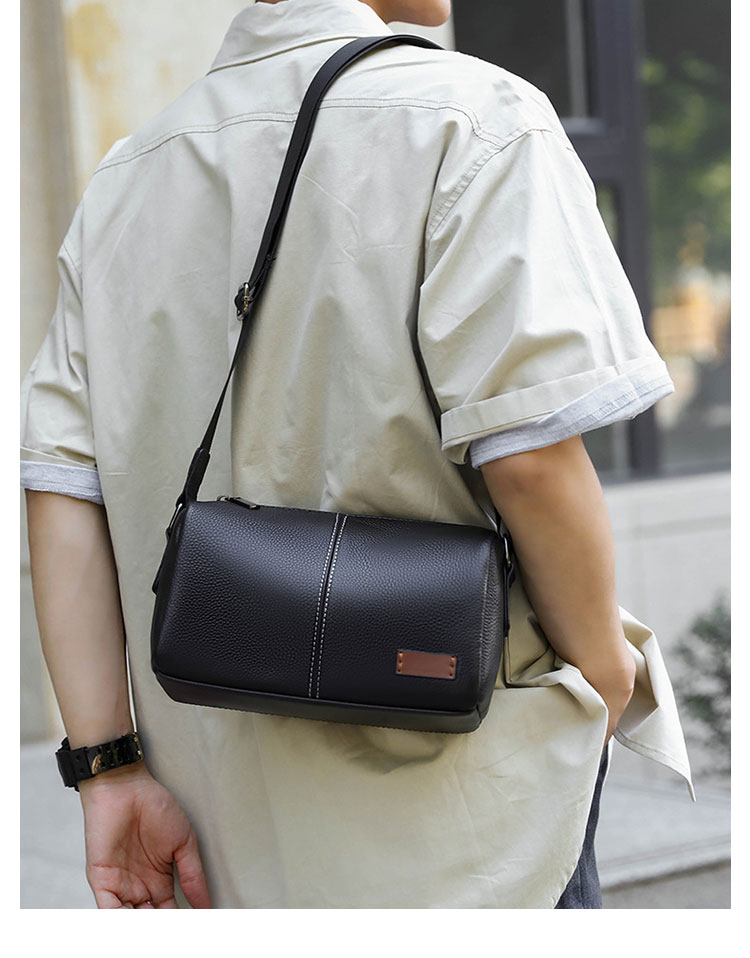 Whatna 天然 牛 革 ワンショルダーバッグ メンズ 斜め掛け ボディーバッグ 胸バッグ 本 革 小さめビジネスバッグ ipad Mini収納可 肩掛け 通勤 通学 斜めがけバッグ メッセンジャーバッグ 防水 バッグ 自転車 かばん男性用-11