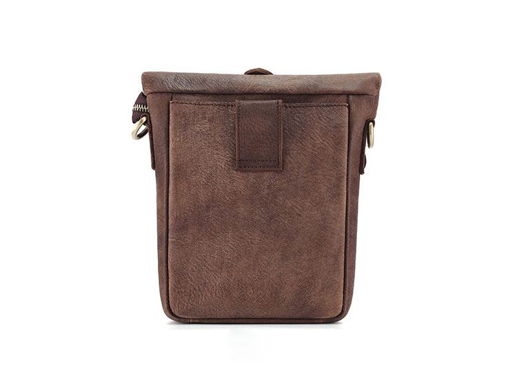 Whatna 牛革 ミニワンショルダーバッグ メンズ ミニ斜め掛け ボディバッグ 胸バッグ ミニウエストバッグ ベルトポーチ カラビナポーチヒップバッグ ウエストポーチバイク用 本革厚手 レザー 男女兼用-3