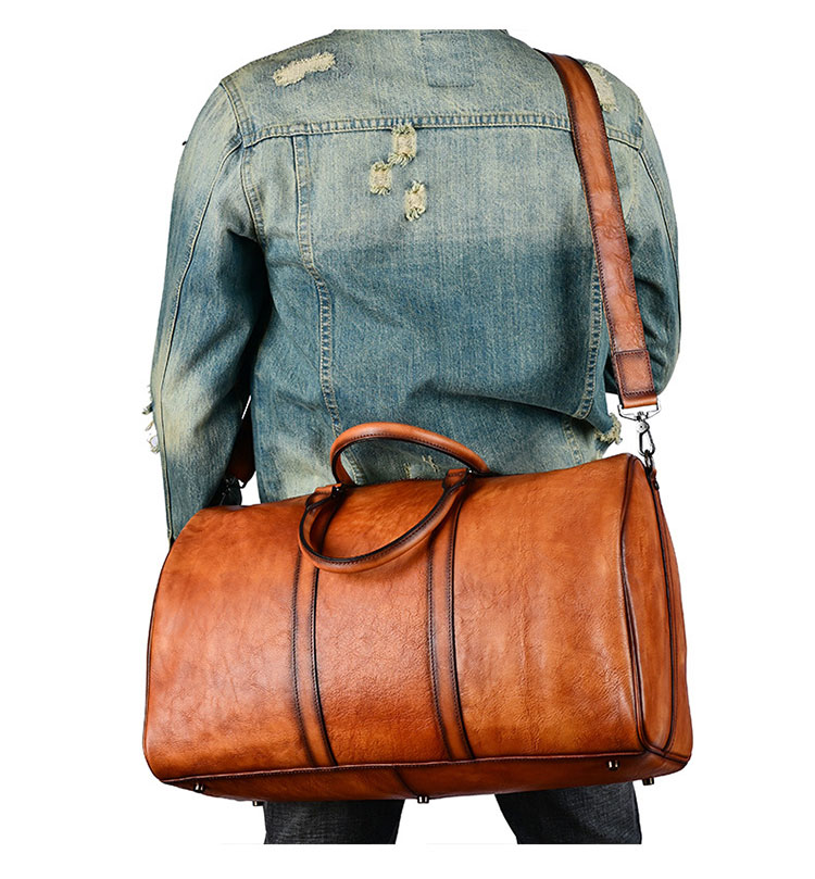 Whatna アンティーク風合い鞣し天 然 牛革 ビジネスバッグメンズ 2way ショルダー 手提げバッグブリーフケース17インチPC収納可 旅行 出張 通勤 通学 就活 面接 バッグ かばん 男性用83008-8