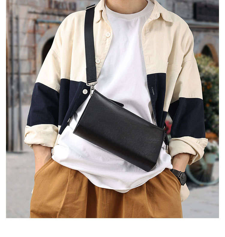 Whatna アンティーク風合い鞣し 牛 革ワンショルダーバッグ メンズ 3way クラッチ ショルダー 肩掛けバッグ ボディ斜め掛け胸バッグ ボディーバッグ セカンド バッグ 小さい  結婚式 バッグ ビジネス フォーマル 冠婚葬祭 バッグ紳士用 男性用-9