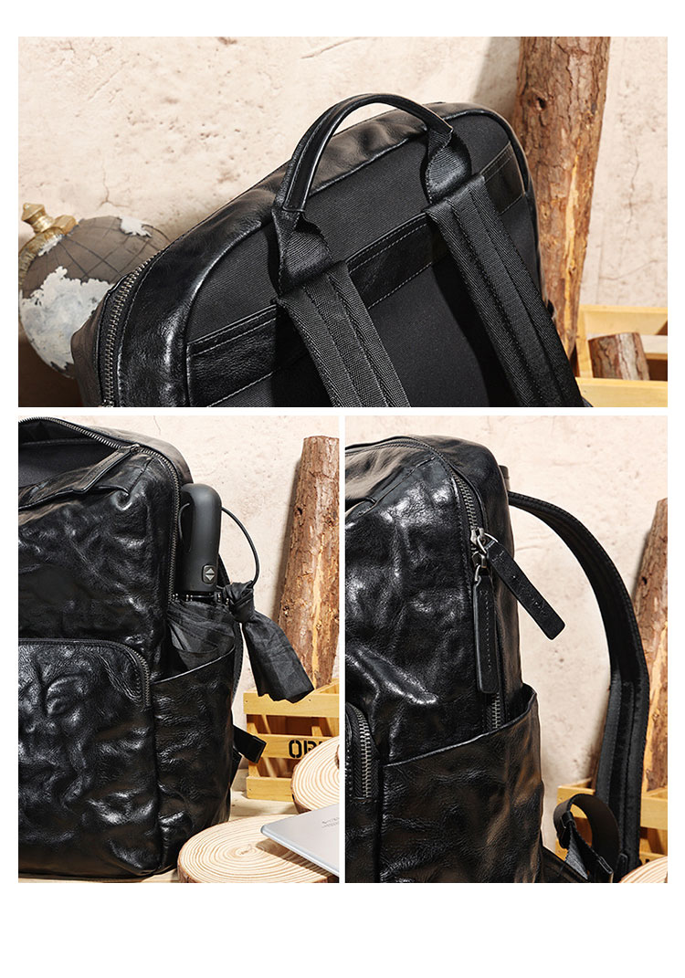 Whatna アンティーク風合い鞣し天 然 牛 革 ビジネスバッグメンズ 手提げ・リュックバッグ 2WAY厚 手 本革 レザー ダブルファスナーA4 15.6インチpc収納可 旅行 出張用 通勤 通学 就活 面接 バッグ かばん 男性用 6750-4