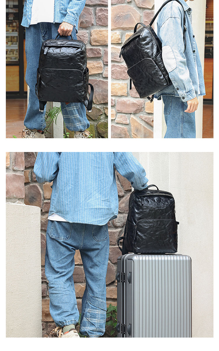 Whatna アンティーク風合い鞣し天 然 牛 革 ビジネスバッグメンズ 手提げ・リュックバッグ 2WAY厚 手 本革 レザー ダブルファスナーA4 15.6インチpc収納可 旅行 出張用 通勤 通学 就活 面接 バッグ かばん 男性用 6750-6