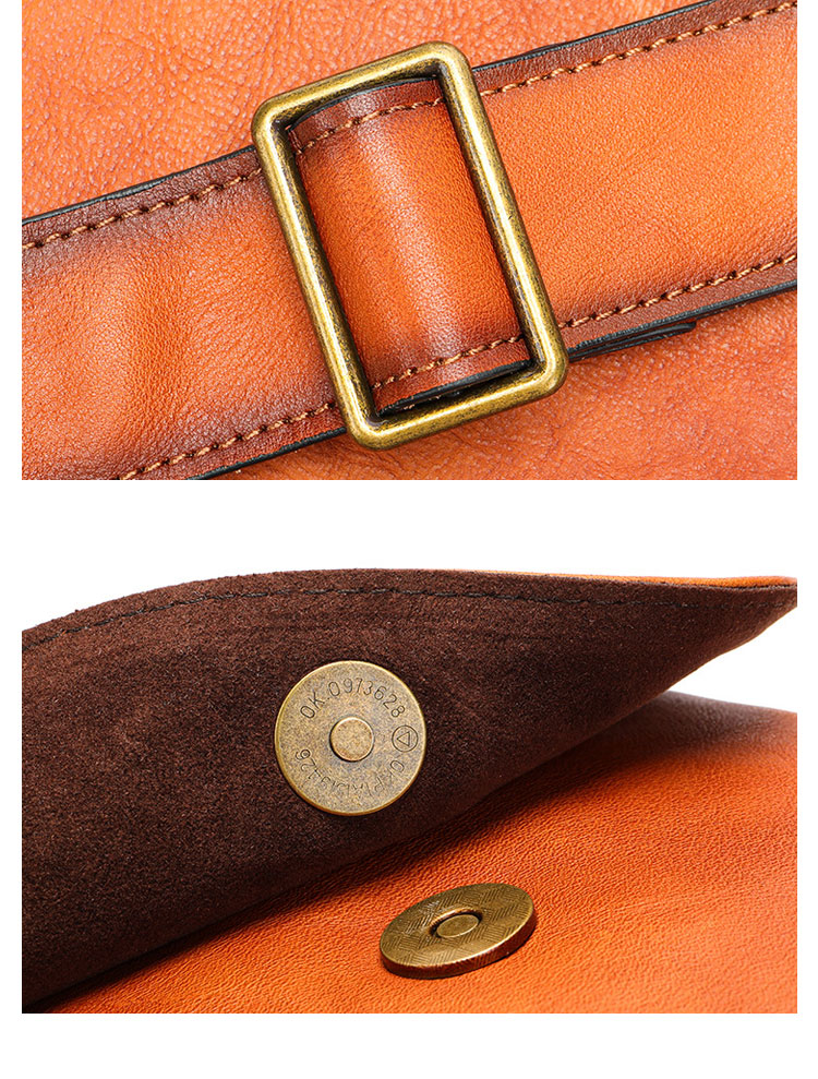 Whatna アンティーク風合い鞣し天 然 牛 革 ワンショルダーメンズ 3way 斜めがけ 肩掛けミニボディバッグ 胸バッグ  本革 厚手 レザー7589-9