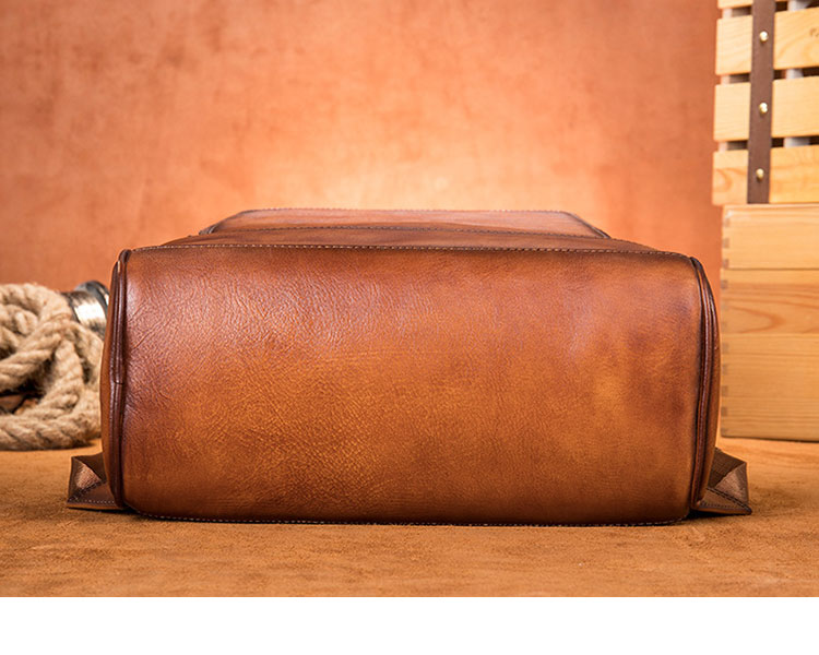 Whatna アンティーク風合い鞣し天 然 牛革ビジネスバッグメンズバッグ 手提げ・リュックの2WAY厚 手 本革 レザー A4 15.6インチpc収納可 旅行 出張用 通勤 通学 就活 面接 バッグ かばん 男性用 ブラウン2248-5