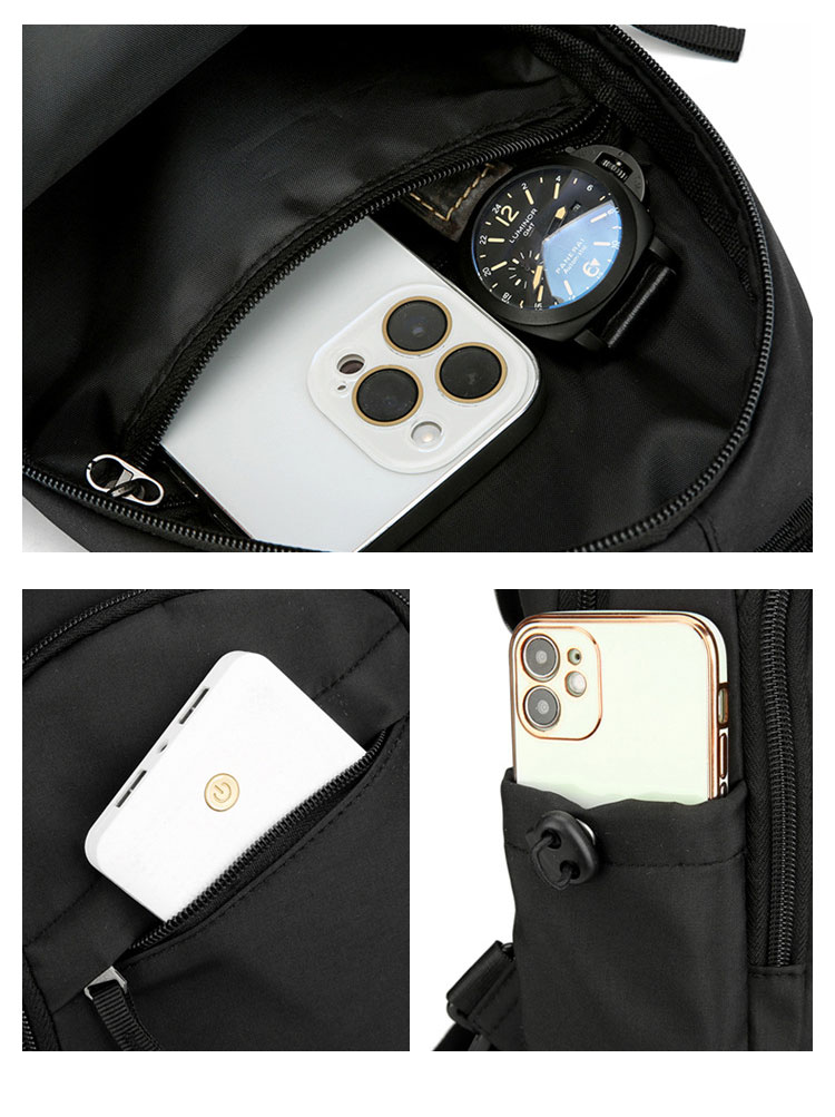 Whatna ワンショルダーバッグ メンズ レディース リュックバック ボディバッグ 胸バッグ 肩掛けバッグ 手提げバック 左右付け替え可能 A4サイズ収納可-7