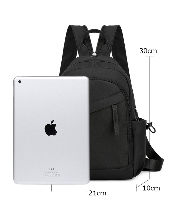 Whatna ワンショルダーバッグ メンズ レディース リュックバック ボディバッグ 胸バッグ 肩掛けバッグ 手提げバック 左右付け替え可能 A4サイズ収納可-5