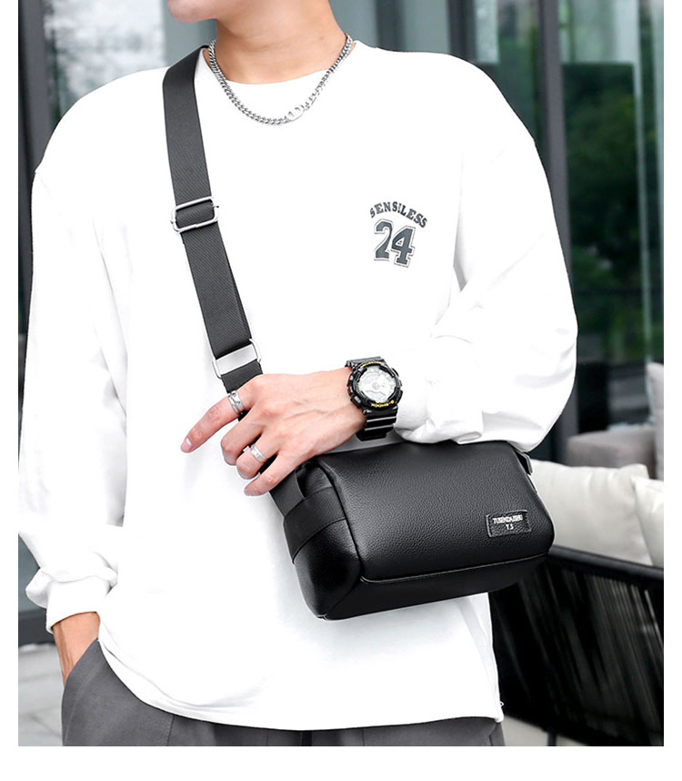 Whatna ワンショルダーメンズ ミニショルダーバッグ 斜め掛けバッグ肩掛け ミニ胸バッグ メッセンジャーバッグ 小さい PUレザー小型ショルダーミニバック肩掛けミニバッグ男女兼用-13