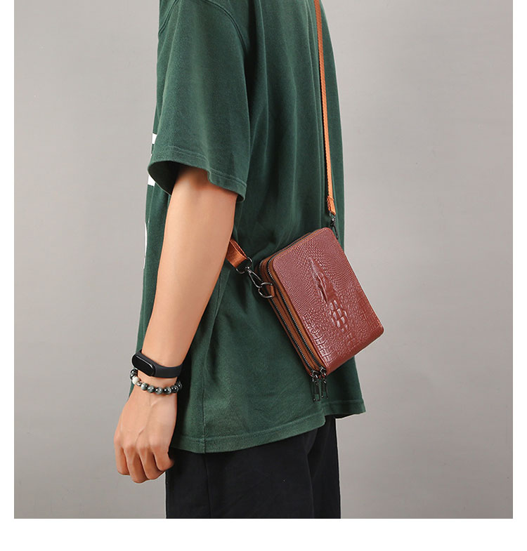 Whatna ミニショルダーバッグ メンズ ミニポシェットポお財布 カード6枚収納 4室仕切 3way 斜め掛け セカンドバッグ 手持げバッグ ミニボディバッグ肩掛けミニ胸バッグ 手提げ バッグ 小型ショルダーミニバック-8