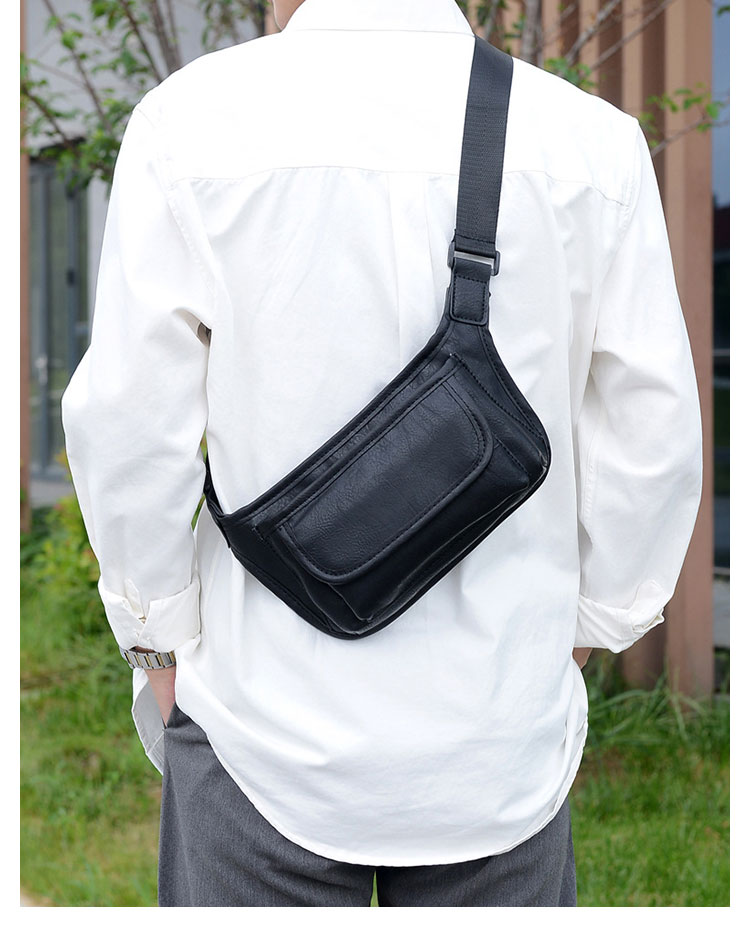 Whatna  ワンショルダーバッグ メンズ  ボディバッグ 斜め掛けバッグ 肩掛け胸バッグ ウエストバッグ メッセンジャーバッグ 小さい 革 レザー男女兼用-11