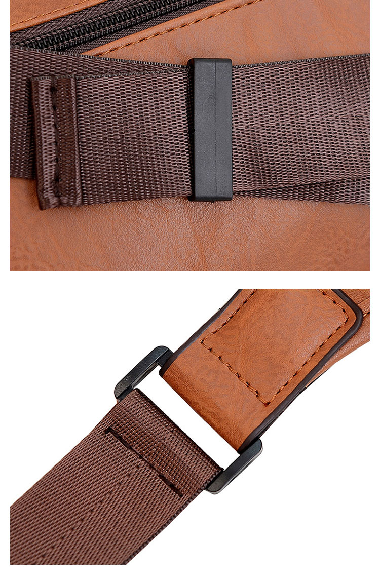 Whatna  ワンショルダーバッグ メンズ  ボディバッグ 斜め掛けバッグ 肩掛け胸バッグ ウエストバッグ メッセンジャーバッグ 小さい 革 レザー男女兼用-8