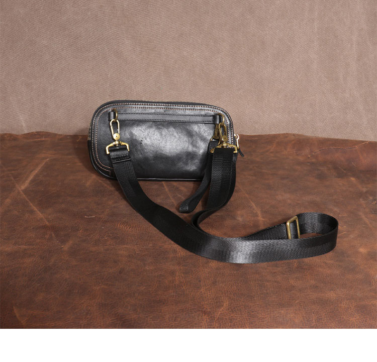 Whatna アンティーク風合い鞣し牛 革ワンショルダーメンズ バッグ3way クラッチ ショルダー 肩掛けバッグ ボディ斜め掛け胸バッグ ボディーバッグ セカンド バッグ 小さい 結婚式 バッグ ビジネス フォーマル 冠婚葬祭 バッグ紳士用 男性用-4