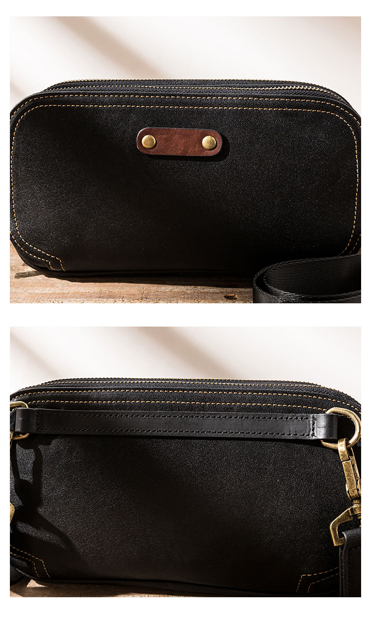 Whatna アンティーク風合い鞣し牛 革ワンショルダーメンズ バッグ3way クラッチ ショルダー 肩掛けバッグ ボディ斜め掛け胸バッグ ボディーバッグ セカンド バッグ 小さい 結婚式 バッグ ビジネス フォーマル 冠婚葬祭 バッグ紳士用 男性用-8