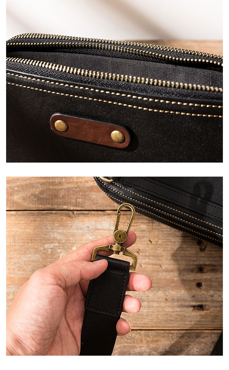 Whatna アンティーク風合い鞣し牛 革ワンショルダーメンズ バッグ3way クラッチ ショルダー 肩掛けバッグ ボディ斜め掛け胸バッグ ボディーバッグ セカンド バッグ 小さい 結婚式 バッグ ビジネス フォーマル 冠婚葬祭 バッグ紳士用 男性用-10