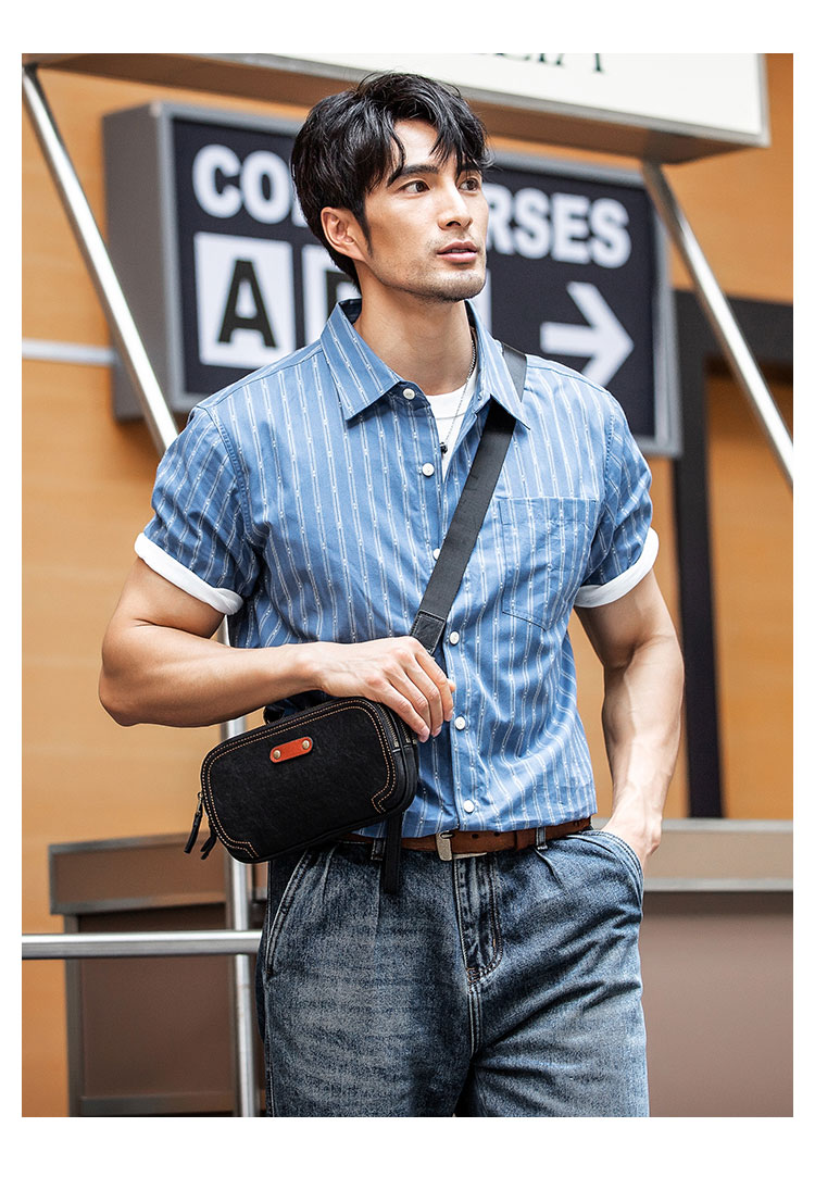 Whatna アンティーク風合い鞣し牛 革ワンショルダーメンズ バッグ3way クラッチ ショルダー 肩掛けバッグ ボディ斜め掛け胸バッグ ボディーバッグ セカンド バッグ 小さい 結婚式 バッグ ビジネス フォーマル 冠婚葬祭 バッグ紳士用 男性用-12