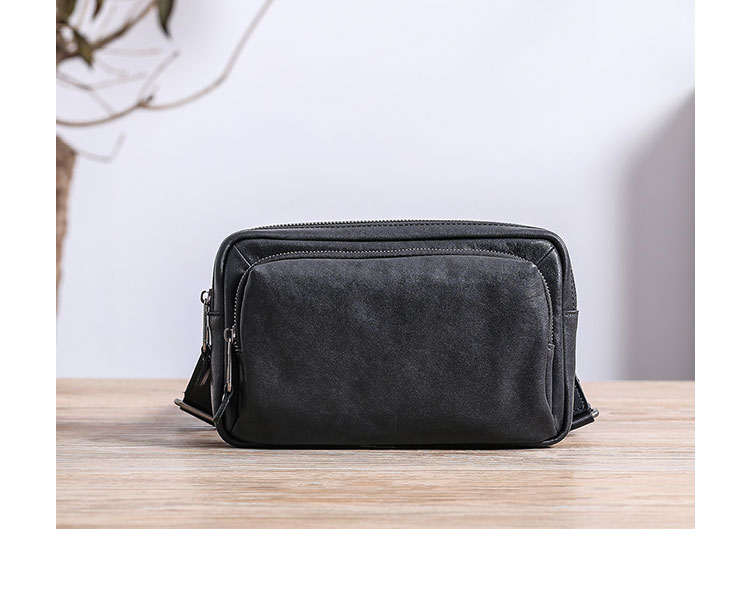 Whatna アンティーク風合い鞣し牛 革ワンショルダーメンズ バッグ3way クラッチ ショルダー 肩掛けバッグ ボディ斜め掛け胸バッグ ボディーバッグ セカンド バッグ 小さい 結婚式 バッグ ビジネス フォーマル 冠婚葬祭 バッグ紳士用 男性用-2