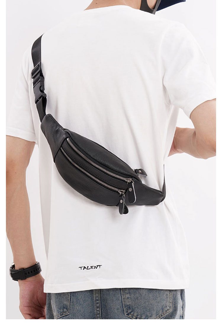 Whatna  牛革 ワンショルダーメンズ  ウエストバッグ ウエストポーチ ミニショルダーバッグ 斜め掛けバッグ肩掛け 胸バッグ 本 革 男女兼用-10