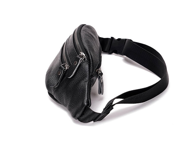 Whatna  牛革 ワンショルダーメンズ  ウエストバッグ ウエストポーチ ミニショルダーバッグ 斜め掛けバッグ肩掛け 胸バッグ 本 革 男女兼用-3