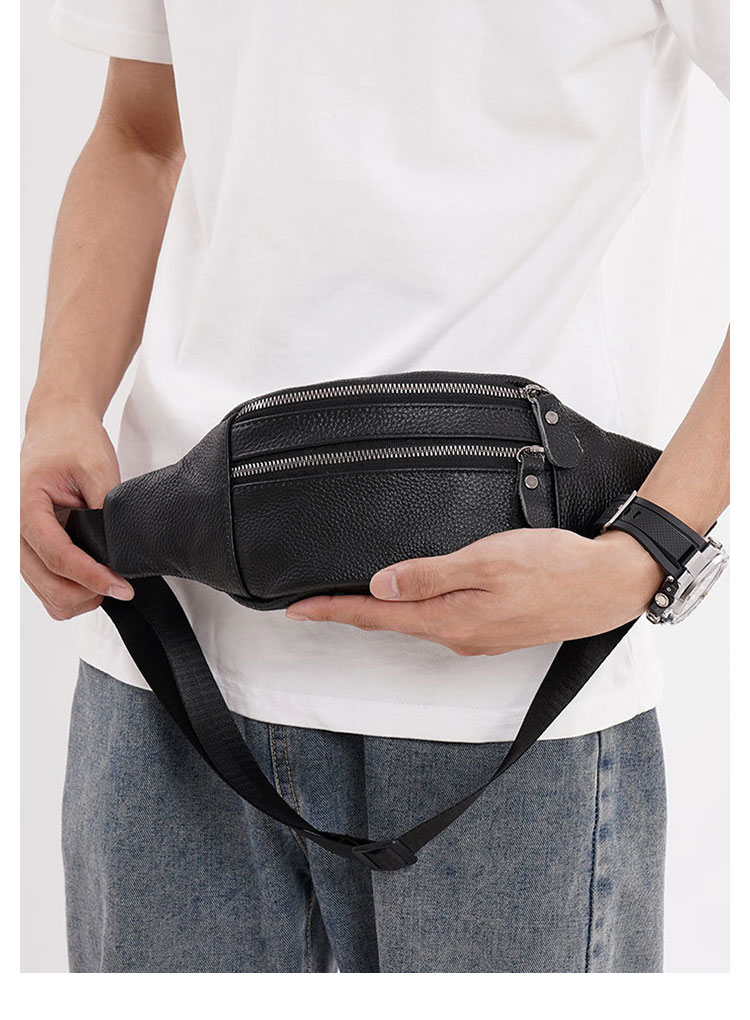 Whatna  牛革 ワンショルダーメンズ  ウエストバッグ ウエストポーチ ミニショルダーバッグ 斜め掛けバッグ肩掛け 胸バッグ 本 革 男女兼用-11