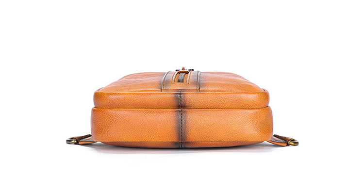 Whatnaアンティーク風合い鞣し天 然 牛 革 ワンショルダーメンズ 3way 斜めがけ 肩掛けミニボディバッグ 胸バッグ 本革 厚手 レザー9171-4