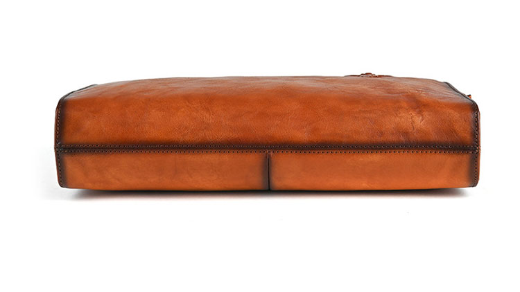 Whatna アンティーク風合い鞣し牛 革セカンド バッグ メンズ 3way クラッチ ショルダー 斜め掛け ボディーバッグ 肩掛け バッグ 胸バッグ 3室仕切 大さい A4サイズ収納可 結婚式 バッグ ビジネス フォーマル 冠婚葬祭 バッグ紳士用 男性用-4