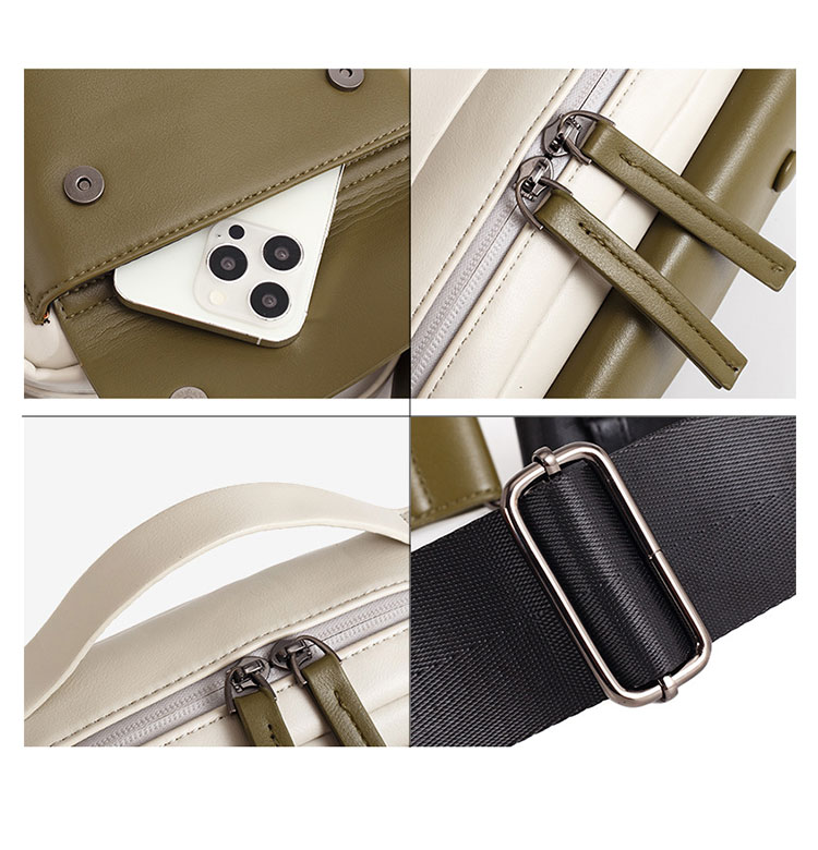 Whatna  革  ミニワンショルダーバッグ メンズ 3way ミニ斜め掛け胸バッグ 手提げバッグ 手持げバッグ ミニセカンドバッグダブルファスナー レザーカジュアル フォーマル ビジネス 通学 通勤 肩掛けバッグ 自転車かばん プレゼント男性-7