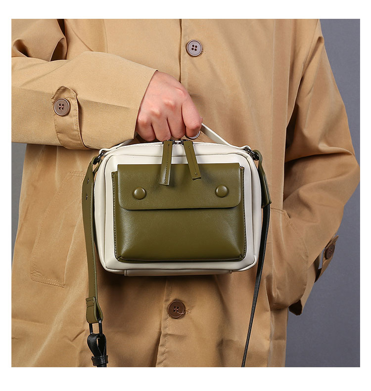 Whatna  革  ミニワンショルダーバッグ メンズ 3way ミニ斜め掛け胸バッグ 手提げバッグ 手持げバッグ ミニセカンドバッグダブルファスナー レザーカジュアル フォーマル ビジネス 通学 通勤 肩掛けバッグ 自転車かばん プレゼント男性-8