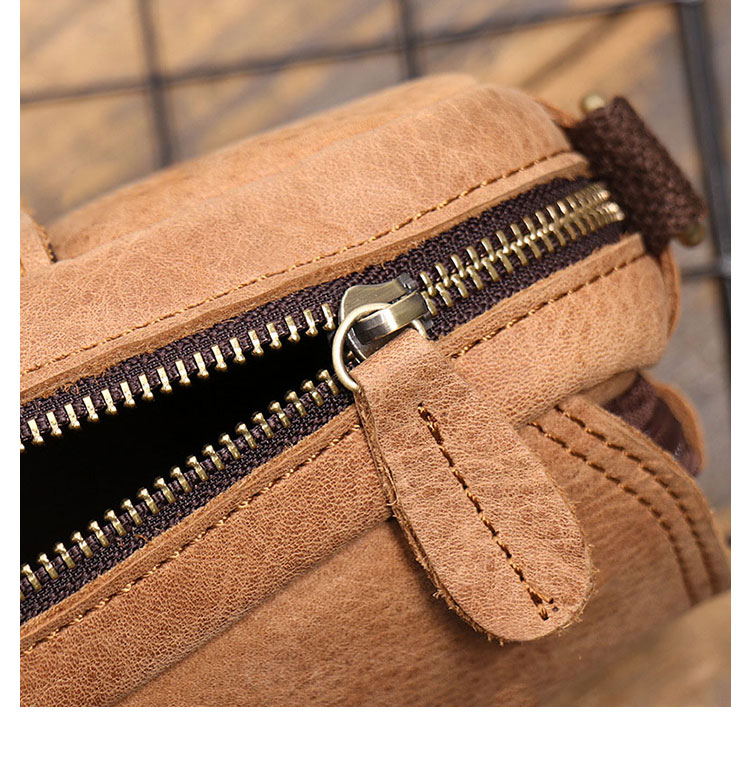 Whatna 牛革 ミニワンショルダーバッグ メンズ ミニウエストバッグ ウエストポーチバイク用 ベルトバッグ ヒップバッグ厚手 レザー 本 革 横型 縦型 男女兼用 ミニ斜め掛け ボディバッグ 胸バッグ  ワンショルダー 軽量 ブラウン 黒S1242-1-12