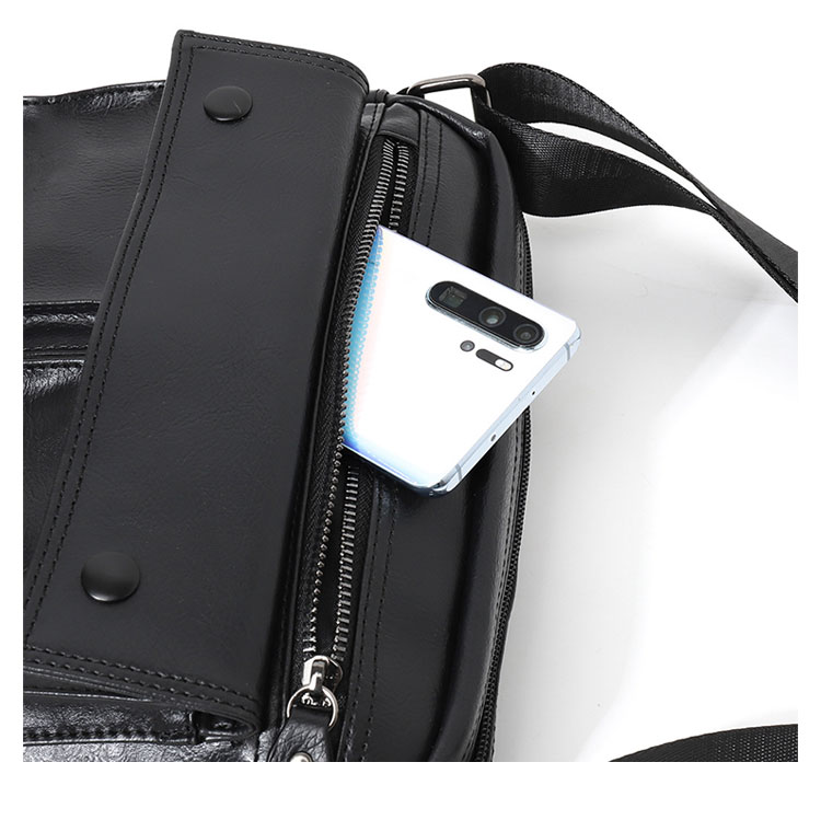 Whatna 革 ミニワンショルダーバッグ メンズ 3way ミニ斜め掛け胸バッグ 手提げバッグ 手持げバッグ ミニセカンドバッグダブルファスナー レザーカジュアル フォーマル ビジネス 通学 通勤 肩掛けバッグ 自転車かばん プレゼント男性-9