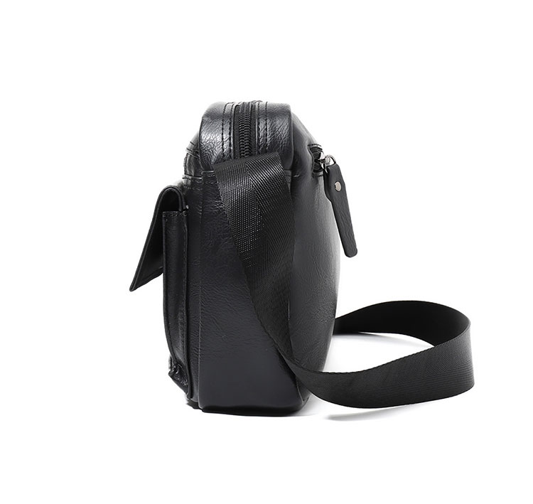 Whatna 革 ミニワンショルダーバッグ メンズ 3way ミニ斜め掛け胸バッグ 手提げバッグ 手持げバッグ ミニセカンドバッグダブルファスナー レザーカジュアル フォーマル ビジネス 通学 通勤 肩掛けバッグ 自転車かばん プレゼント男性-3