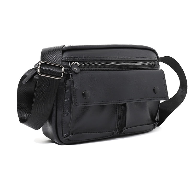 Whatna 革 ミニワンショルダーバッグ メンズ 3way ミニ斜め掛け胸バッグ 手提げバッグ 手持げバッグ ミニセカンドバッグダブルファスナー レザーカジュアル フォーマル ビジネス 通学 通勤 肩掛けバッグ 自転車かばん プレゼント男性-1