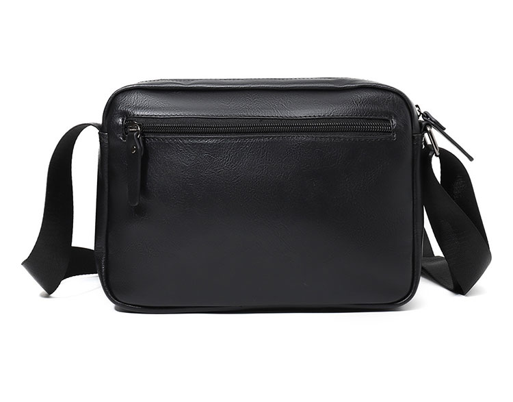 Whatna 革 ミニワンショルダーバッグ メンズ 3way ミニ斜め掛け胸バッグ 手提げバッグ 手持げバッグ ミニセカンドバッグダブルファスナー レザーカジュアル フォーマル ビジネス 通学 通勤 肩掛けバッグ 自転車かばん プレゼント男性-4